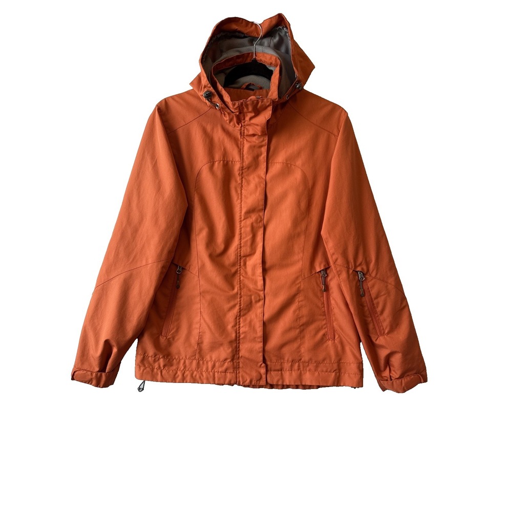 Free Country Athletx Series Hooded Full Zip Jacket M Orange Ripstop Outdoor Rain